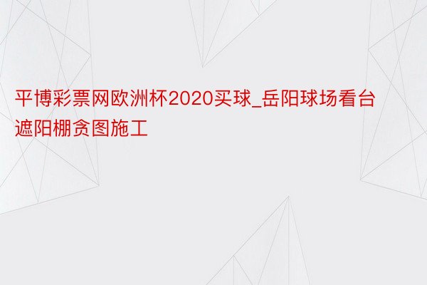 平博彩票网欧洲杯2020买球_岳阳球场看台遮阳棚贪图施工